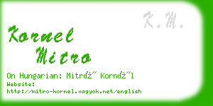 kornel mitro business card